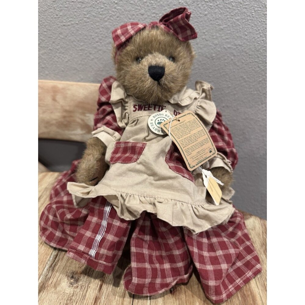 Boyds Bears AUNT BECKY BEARCHILD #912052 Plush 12” Dress Apron Sweetie Pie NEW